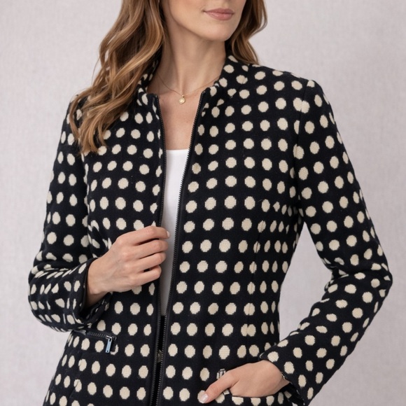 Jones New York Jackets & Blazers - Jones New York Wool Polka Dot Jacket Blazer Classic Chic Size 14